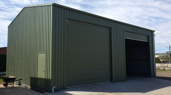 Commercial Storage Sheds double roller doors