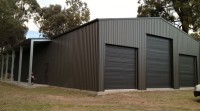 Commercial workshop shed with lean to