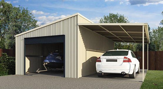 skillion garage with carport leanto