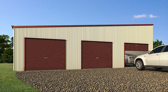 skillion triple garage workshop