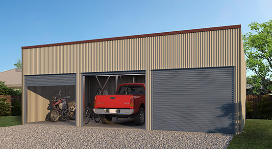 skillion triple garage